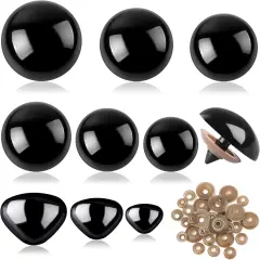 90Pcs Large Safety Eyes and Noses Kit Black Plastic Craft Dolls Eyes