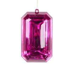 8&Prime; Pink Rectangle Jewel Glitter Ornament &ndash; Sparkling Acrylic Jewel