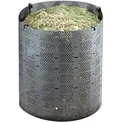 Black Plastic Expandable Compost Bin with 216 Gallon Capacity and Ventilated Design