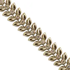 5 yards of Yannet 5/8" Leaflet Rhinestone Trim | 5 yard cut Gold