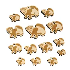 Friendly Ferret Mini Wood Shape Charms Jewelry DIY Craft