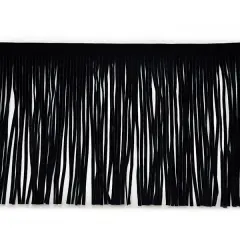 5 yards of 6" Faux Suede Fringe Trim | 5 yard cut Black
