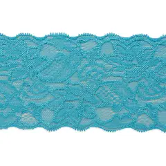 5 Yards of Breanne 3 1/4" Stretch Raschel Lace Trim | 5 yard cut Blue