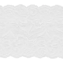 5 Yards of Brea 5 1/2" Stretch Raschel Lace Trim | 5 yard cut White