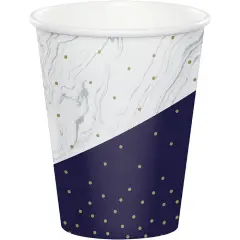 96 pc Bulk Navy and Gold Birthday Paper Cups