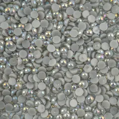 Crystal Lane DIY SS16(4mm) Plastic Pearl Flatback Rhinestones, 975pcs Grey AB