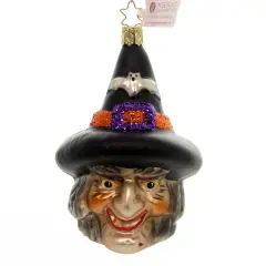 Inge Glas 4.5 Inch Casting Spells Christmas Tree Ornament , Halloween Decor Ornament Halloween Witch Black