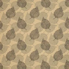 Graphite - GreySilver AbstractGeometric,leaves Upholstery Fabric 54 Inches"