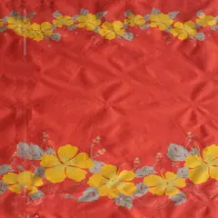 1 Yard Hibiscus Double Border Polyester Fabric For Apparel And Tropical D&eacute;cor Projects 60 Inch Orange/Yellow