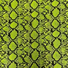 1 Yard Caicos Snake Skin Faux Leather Vinyl Fabric For Upholstery Handbags 54" Width Neon Green