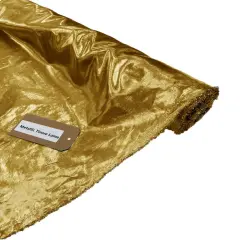 1 Yard Metallic Tissue Lame Fabric Lightweight Shiny Draping Material for Decor and Craft Gold
