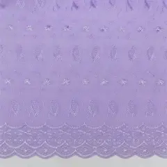 1 Yard Lavender Medium Eyelet Fabric with Double Border | Soft Cotton Blend, 41/42" Wide