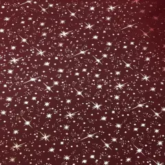 1 Yard Red Silver Stars Organza Fabric For Costumes Crafts Decor Accessories 58/60&Prime; Wide