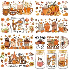 Transfer Stickers - 8 Sheets Orange Thanksgiving