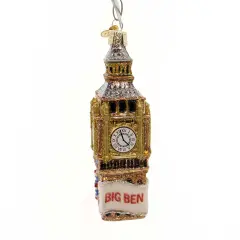 Old World Christmas 5.0 Inch Big Ben Tree Ornament , Ornament Bell Clock British Gold