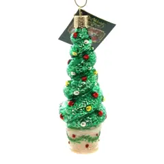 Old World Christmas 4.75 In Holiday Topiary Tree Ornament , Ornamental Shape Green
