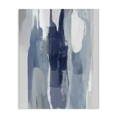Stupell Industries Layers of Blue and White Abstract Movements Canvas Design By Jackie Hanson