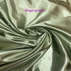 1 Yard Sage Bridal Satin Fabric 58/60 Inch Wide Smooth Shiny Cloth for Wedding Backdrops, Costumes & Drapery