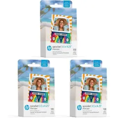 HP 3.5" x 4.25" Sticky-Backed Zink Photo Paper, Compatible w/HP Sprocket 3x4 & Photobooth
