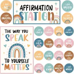 Boho Affirmation Station Bulletin Board Set