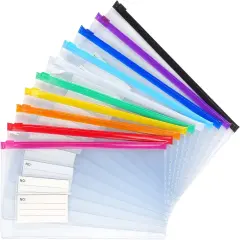 10 Pack Zipper Plastic Envelopes
