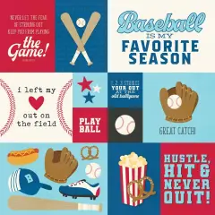 Simple Stories Baseball Double-Sided Cardstock 12"X12"