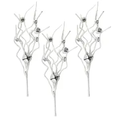 Jingle Bell Picks 3ct Farmhouse Christmas Greenery Stems Silver