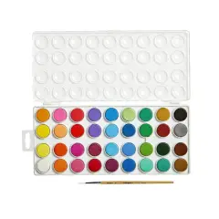 KINGART&reg; Watercolor Pan Set, 36 Unique Colors & Paint Brush