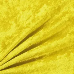 1 Yard Sunny Yellow Crushed Velvet Fabric 58/60" Wide Plush Panne Apparel Fabric for DIY & Decorative Use