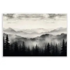 Stupell Industries Black & White Gradient Mountains Wall Plaque Art Design by LSR Design Studio