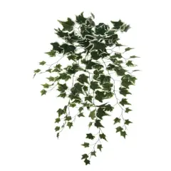 36" Hanging Variegated Ivy Bush &ndash; 136 Silk Leaves, Flexible Stems, 2025 Spring Collection
