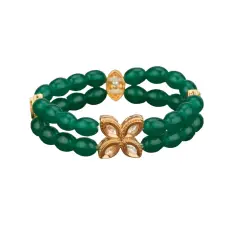 Antique Adjustable Bracelet with Gold Plating Bangle Bracelets for Women Gold and Kundan Bracelet Indian Fashion Jewelary Indian Favor for Mothers Day Valentines Anniversary Green