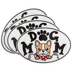 Dog Mom Waterproof Car Magnets, Vehicle Magnetic Bumper Sticker for Gifts (6 x 4 in, 4 Pack) Multicolor