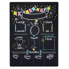 Monthly Baby Milestone Chalkboard, First Year Boy and Girl Age Tracking Growth Sign (11.6 x 15.6 In) Multicolor