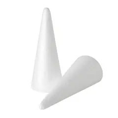 12 Pack Craft Foam - Foam Cones for Crafts, Trees, Holiday Gnomes, Christmas Decorations, DIY Art Projects (7.3x2.7 In) White