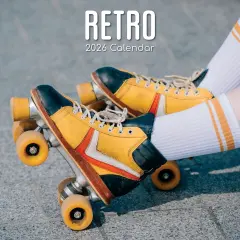 The Gifted Stationary 2026 Square Wall Calendar, Retro, 16-Month Lifestyles Theme Hanging Calendar with 180 Reminder Stickers, Month Planner for Creative Spaces, 12x12 In Multicolor