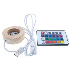 Wooden Egg or Sphere Stand Holder Display Stand LED Colorful Lights with Remote USB