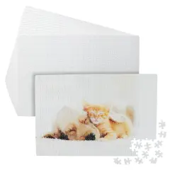 15 Pack Blank Sublimation Puzzles, Custom Puzzle for DIY Crafts, White Cardboard Heat Press Jigsaw, 16x11 in, 300 Pieces, Bulk