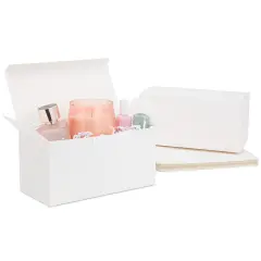 20 Pack White Gift Boxes With Lids for Wrapping, Shipping, 9 x 4.5 x 4.5 Inch Cardstock Paper Bridesmaid Boxes for Gifts