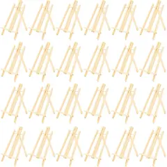 Wooden Mini Easel Stand for Desk or Tabletop (9 x 13.5 Inches, 24 Count) Brown