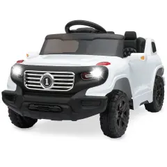 Best Choice Products 6V Kids Ride On Car Truck w/ Parent Control, 3 Speeds, LED Headlights, MP3 Player, Horn White