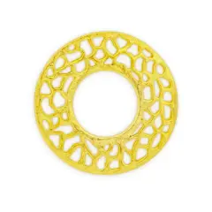 JewelrySupply Filagree 26mm Open Round Connector Satin Gold (Package of 2)