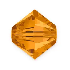 50pcs Authentic Preciosa 6mm Faceted Bicone Crystal Loose Beads Topaz Yellow Compatible with Swarovski 5301/5328 for DIY Jewelry Making Pre-B608