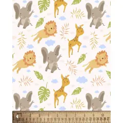 Baby Nursery Animals Cotton Fabric | By the Yard | Sewing and Crafting | 44 inches wide
