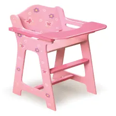 Badger Basket Blossoms and Butterflies Doll High Chair - Pink