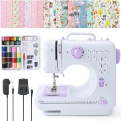 Portable Electric Sewing Machine with 12 Built-in Stitches, LED Light, Foot Pedal, Easy Threading, Ideal for Beginners & DIY Projects