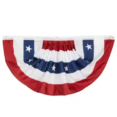 American Flag Bunting - 71.5" x 34" Patriotic Pleated Half Fan Flag for Elections and Your Vote Matters, 4th of July, Labor Day, Memorial Day, Indoor and Outdoor Red, White and Blue Decoration Banner