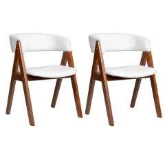 Costway Dining Chairs Set of 2/4 Mid-Century Upholstered Kitchen Armchairs with Padded Seat Black/Brown