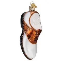 Old World Christmas 4.5 Inch Golf Shoe. Tree Ornament , Spike Leisure Sport White