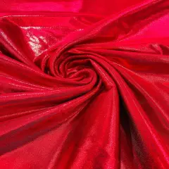 1 Yard Foggy Foil Shimmer Nylon Spandex Fabric 4 Way Stretch Reflective Lightweight 58-60 inches width Red